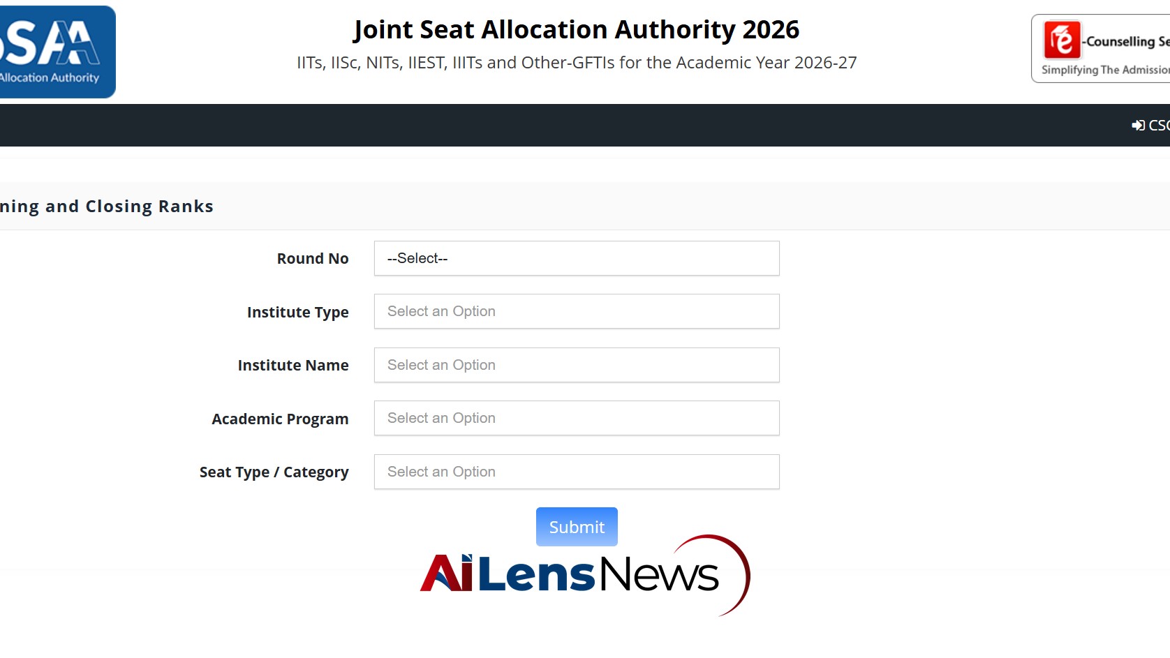 JoSAA Round 3 Cutoff 2026 Released at josaa.nic.in; Here's How to Check