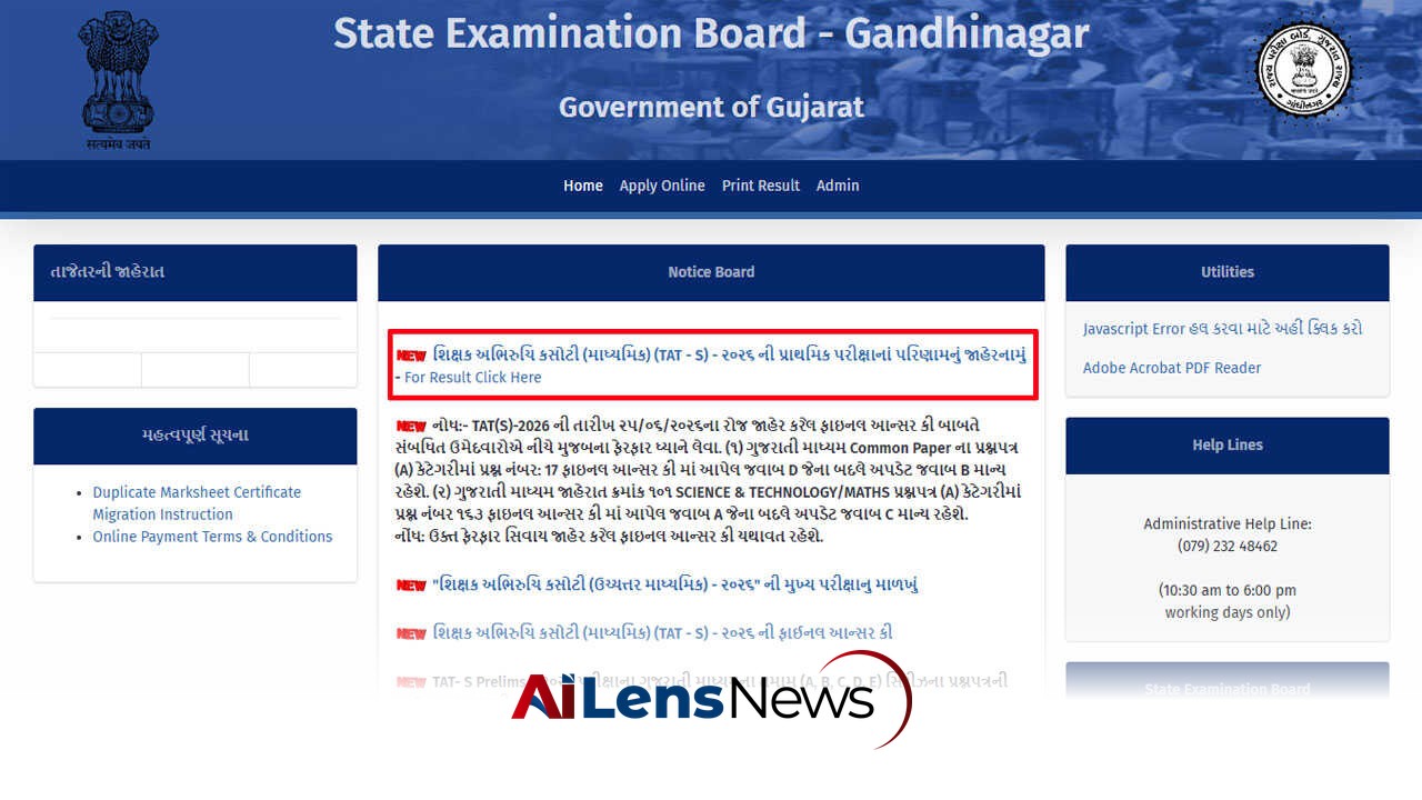 Gujarat TAT Secondary Prelims Result 2026 Declared; Scorecards Available
