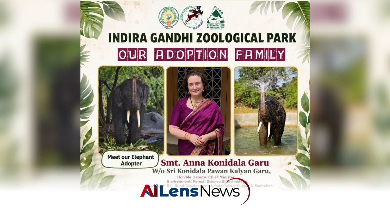 Anna Konidala Adopts Elephant and Tiger at Vizag Zoo