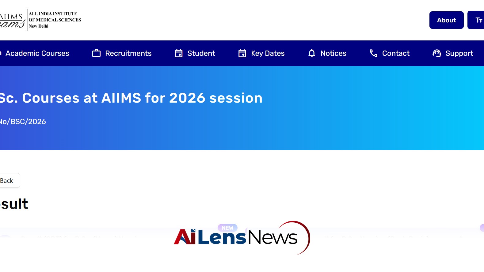 AIIMS BSc Nursing Result 2026 Released: Download Scorecards Now
