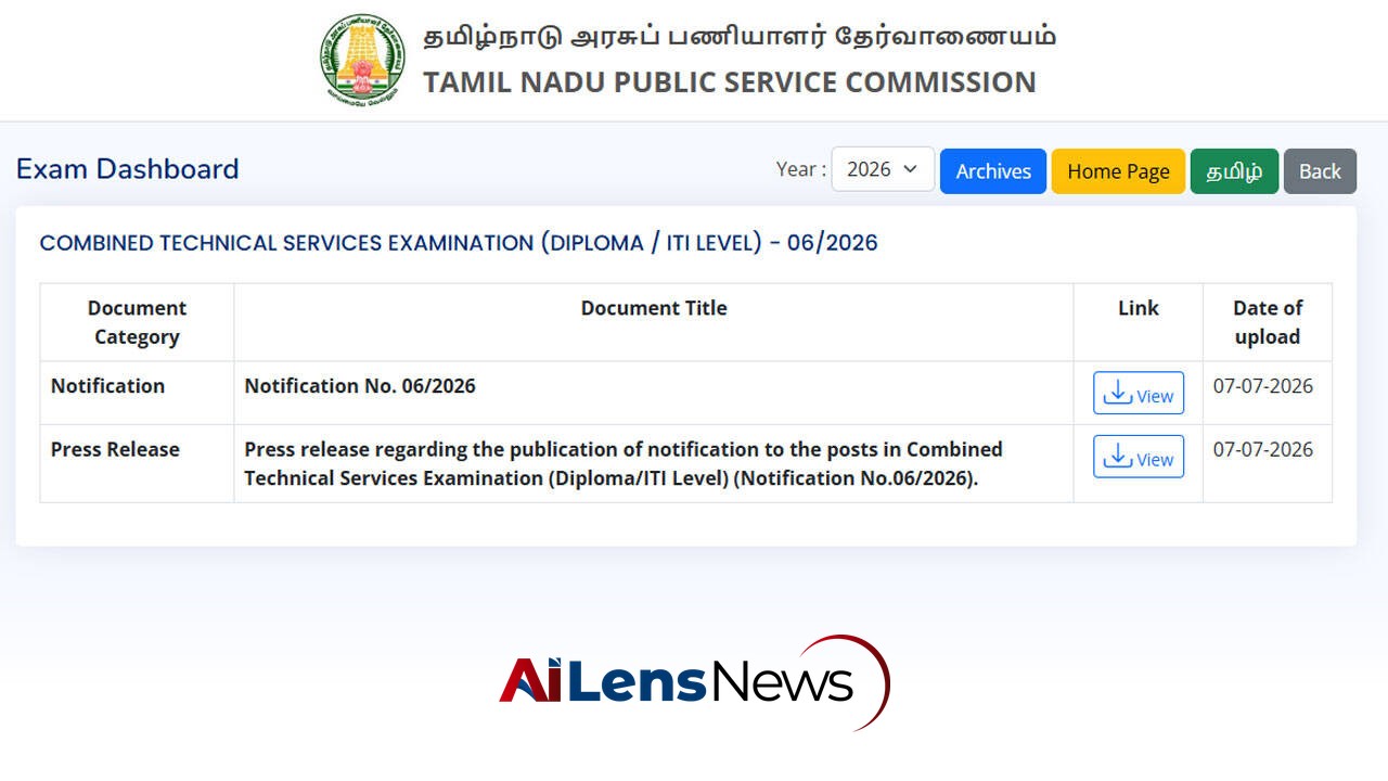 TNPSC CTS 2026 Recruitment Announced for 839 Technical Posts