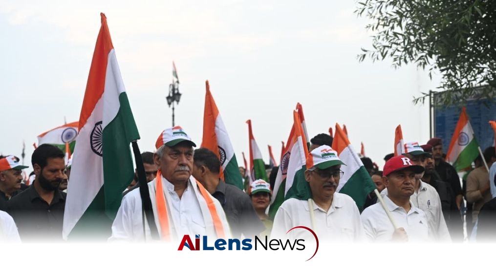 Lieutenant Governor Manoj Sinha Leads Tiranga Yatra in Srinagar