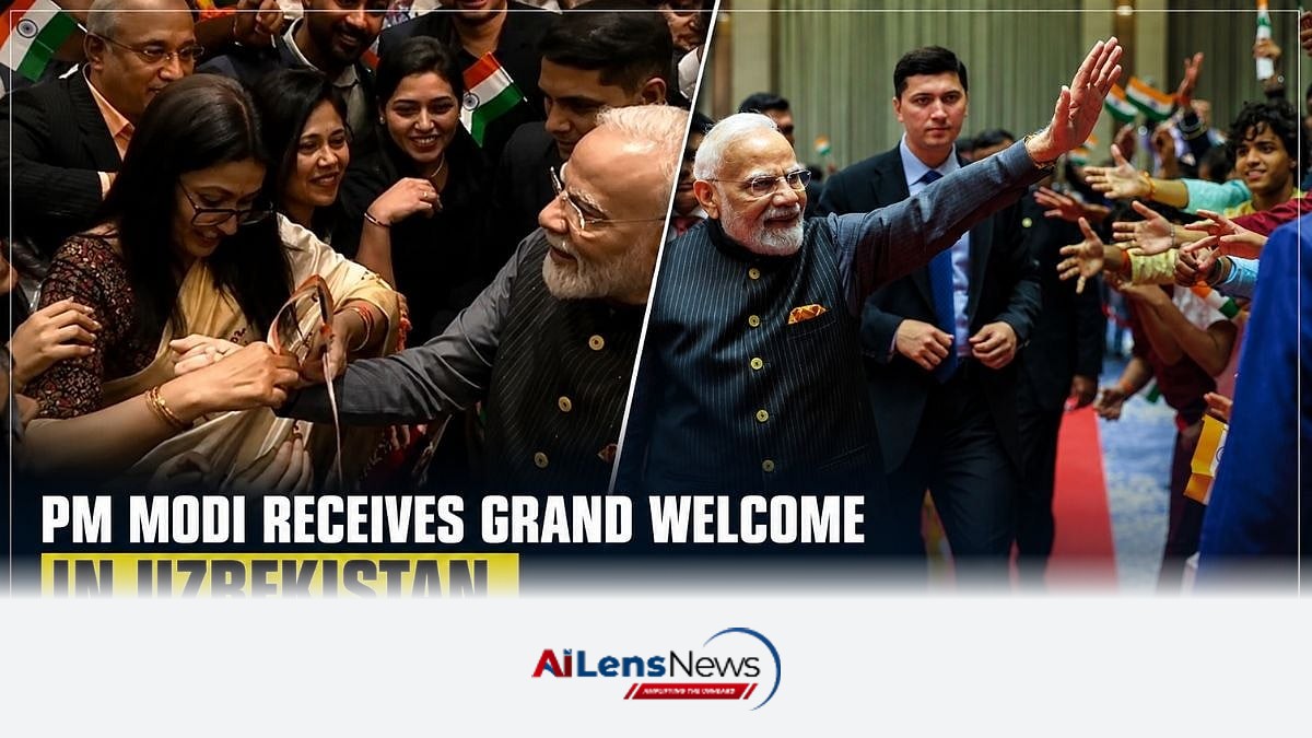 PM Modi Celebrated by Indian Community in Uzbekistan During State Visit PM Modi Celebrated by Indian Community in Uzbekistan During State Visit