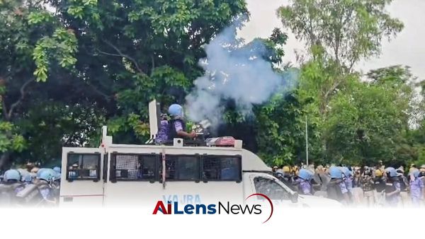 Chandigarh Police Use Tear Gas and Water Cannons Against Qaumi Insaf Morcha Protesters